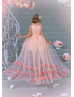 Tulle 3D Flowers High Low Spring Flower Girl Dress